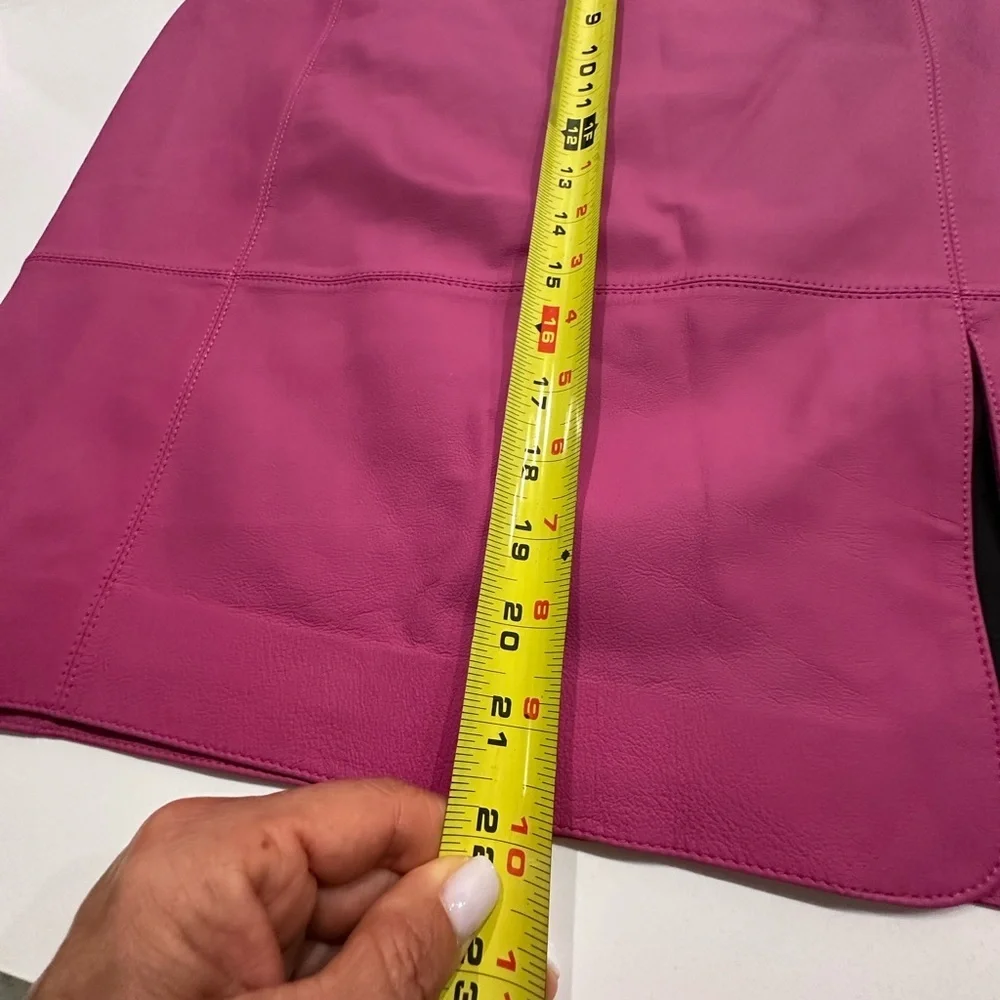 Leather Lafayette 148 New York‎ Pink Pencil Skirt Knee-Length with Slit